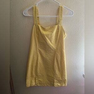 Forever 21 Yellow Ribbed Sundress Sleeveless Mini